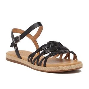 UGG Larisa Black Leather Sandals
